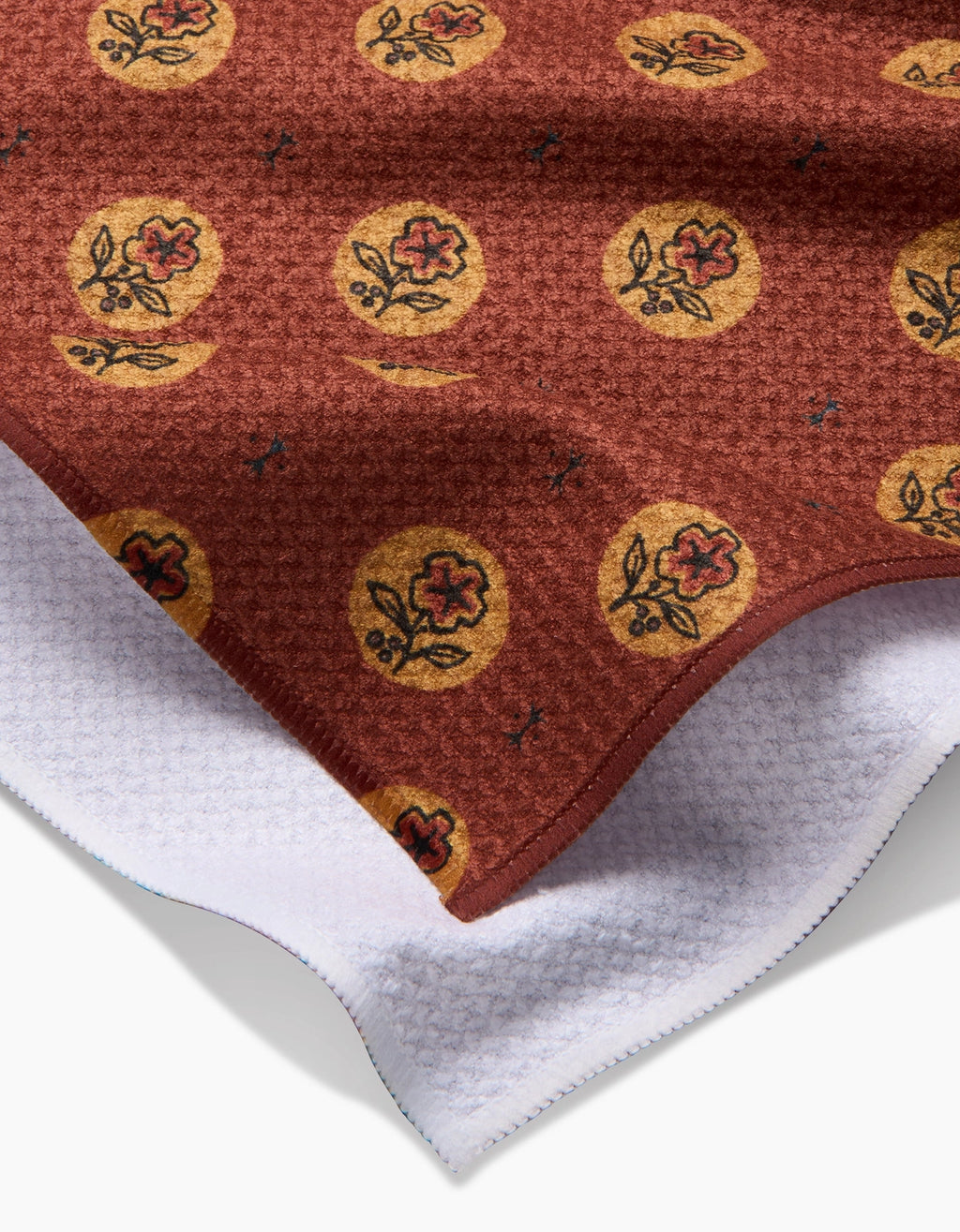 GEOMETRY TEA TOWEL - FLORAL ORANGE