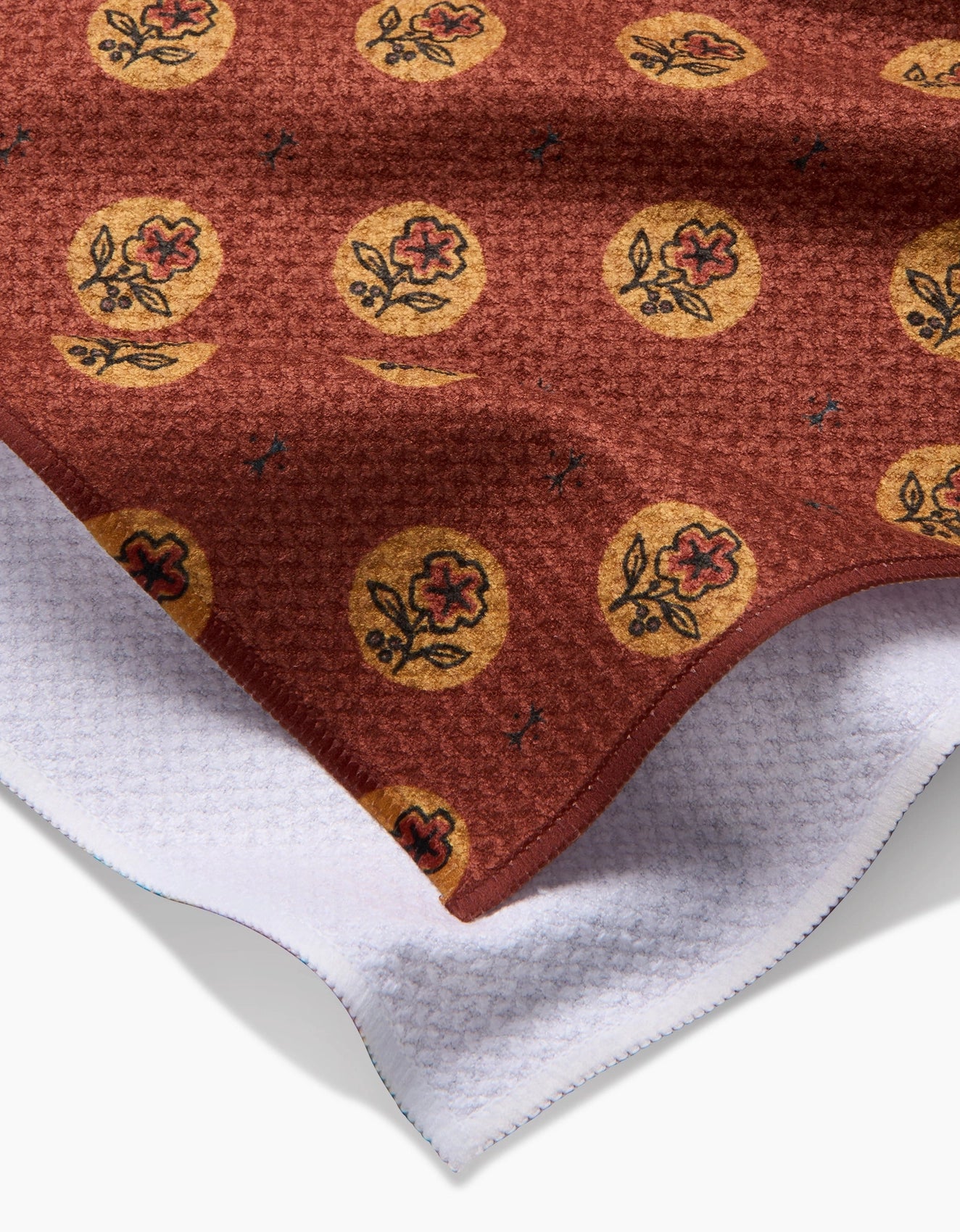 GEOMETRY TEA TOWEL - FLORAL ORANGE