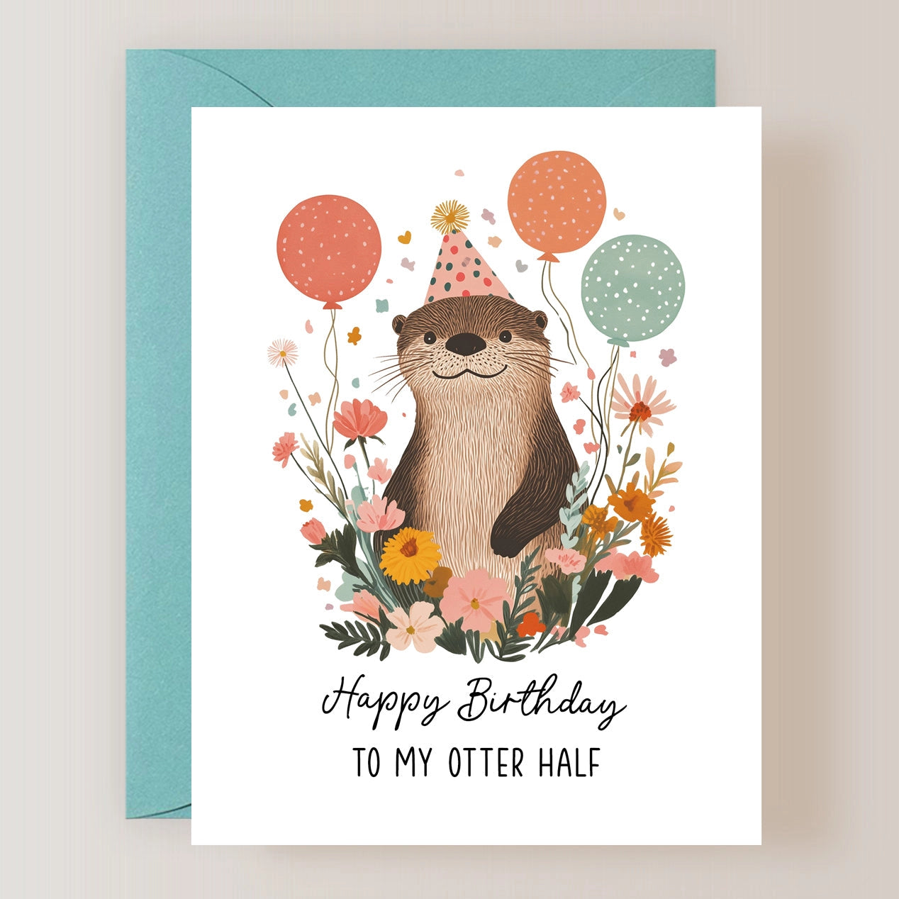 OTTER HALF BIRTHDAY CARD