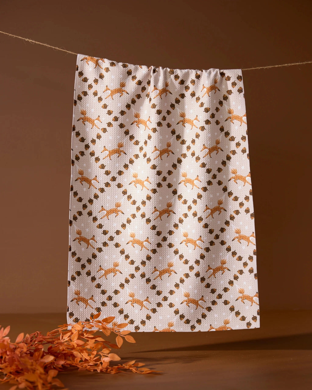 GEOMETRY TEA TOWEL - FOXES + TWINKLES