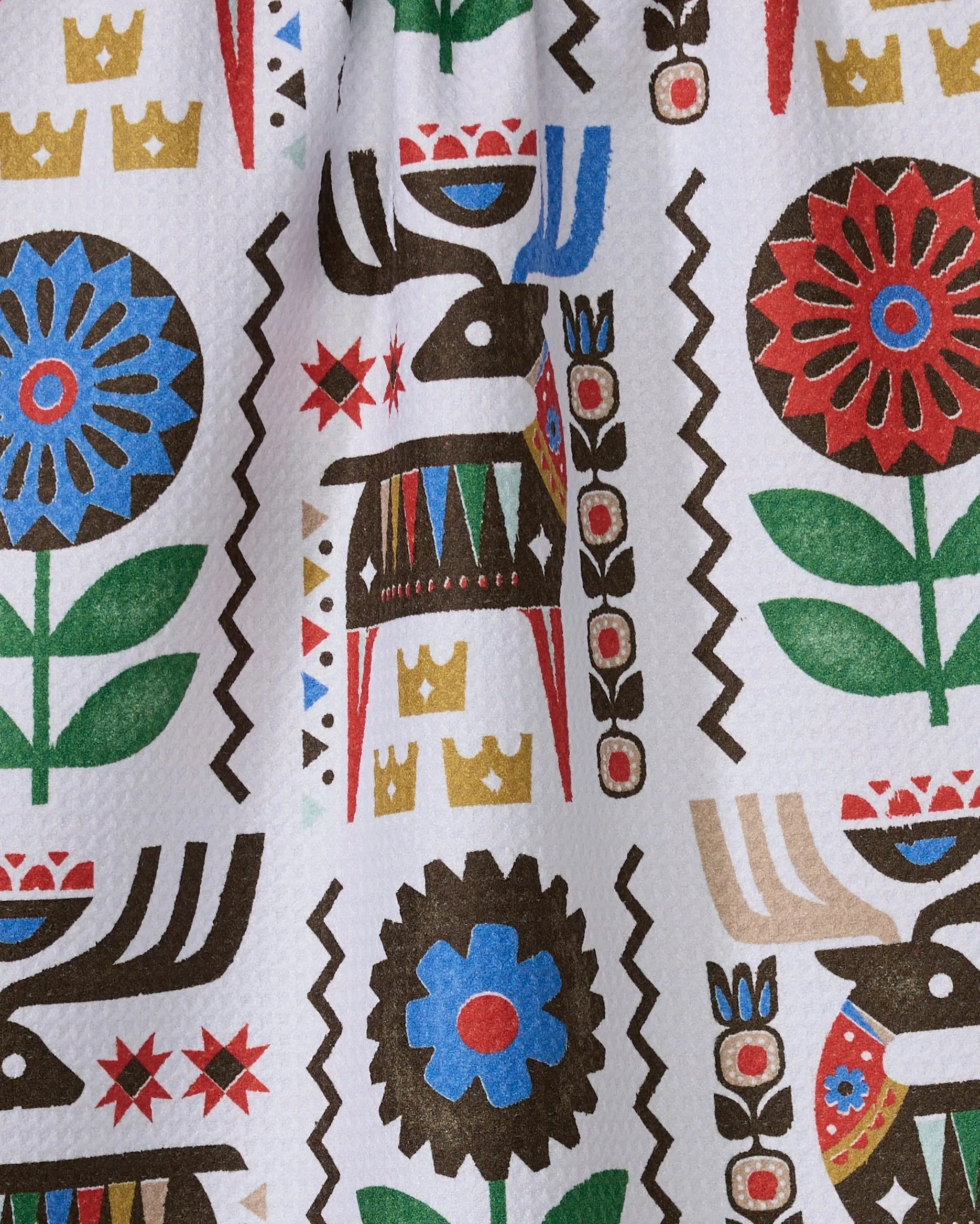 GEOMETRY TEA TOWEL - FOLK DEER
