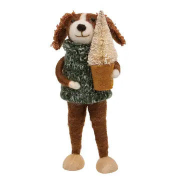 DOG WITH TREE ORNAMENT