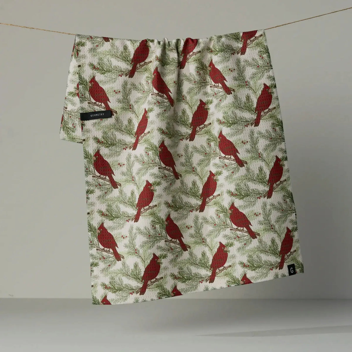 GEOMETRY LUXE KITCHEN TOWEL - WINTER CRIMSON