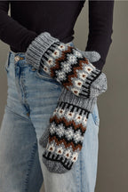GRAY FAIRISLE MITTENS