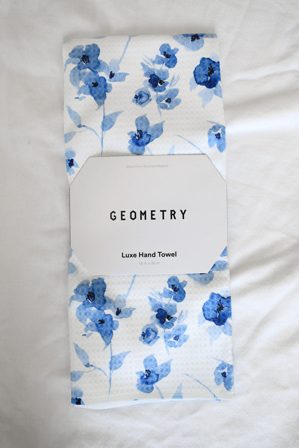 GEOMETRY LUXE HAND TOWEL - BLUE FLORAL