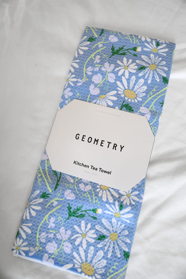 GEOMETRY TEA TOWEL - APRIL TEA FLOWER