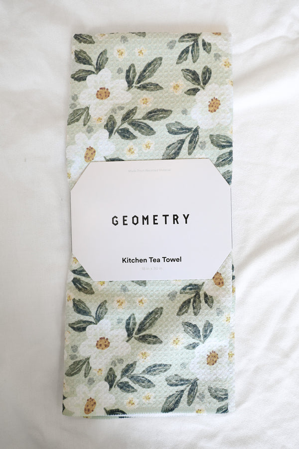 GEOMETRY TEA TOWEL - PAINTED SPRING FLOWERS