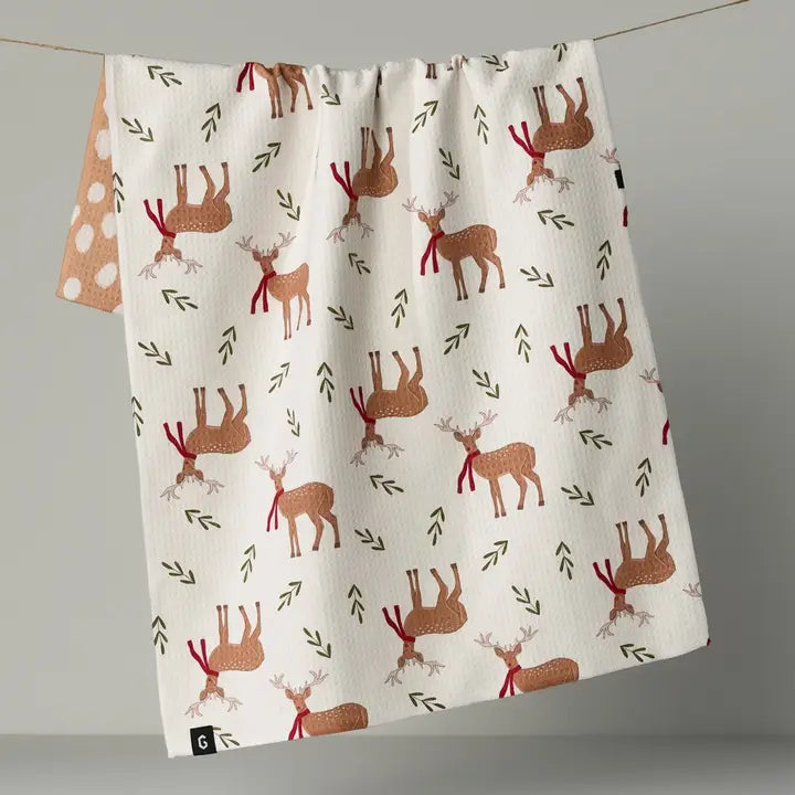 GEOMETRY LUXE KITCHEN TOWEL - WINTER REINDEER