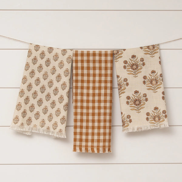 BLOCK PRINT TEA TOWEL SET