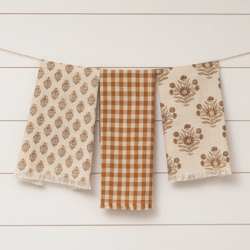 BLOCK PRINT TEA TOWEL SET