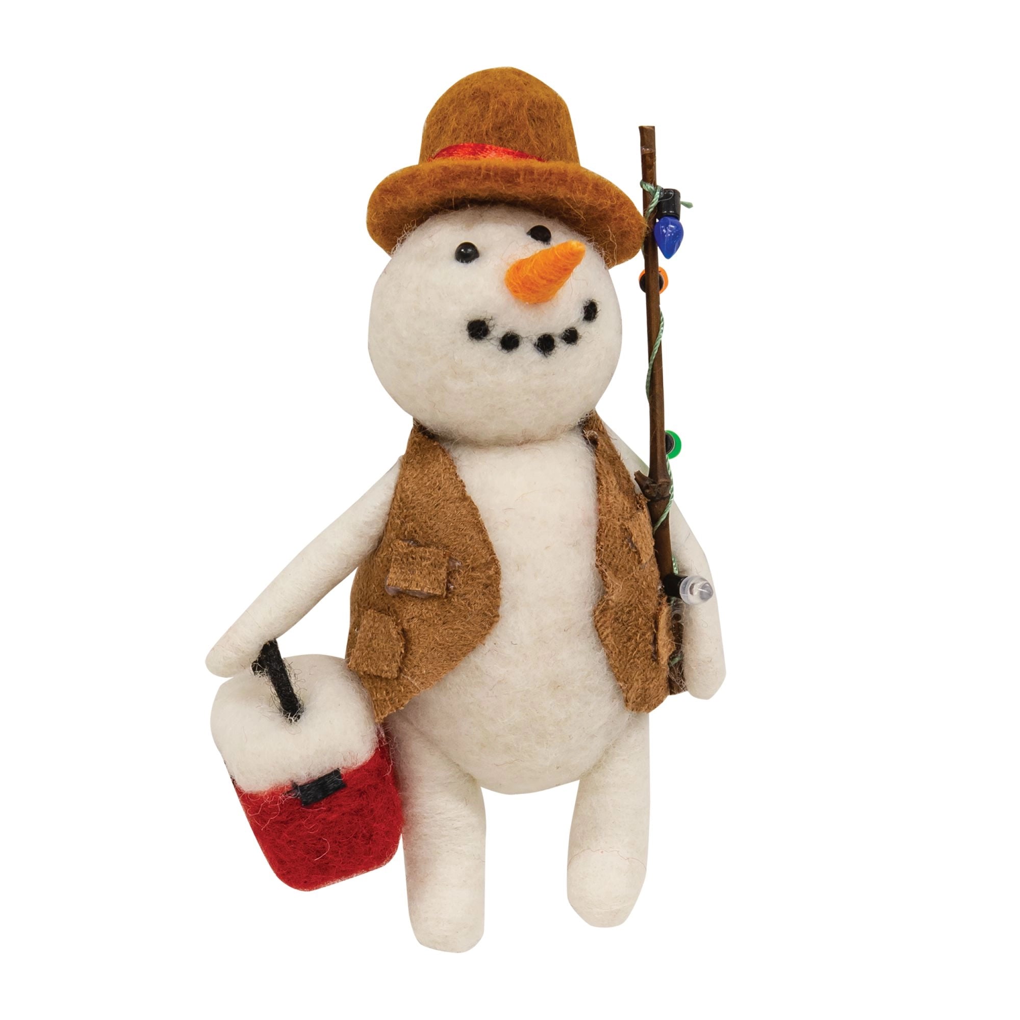 FISHING SNOWMAN ORNAMENT