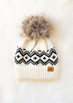 CREAM SPECKLE POM HAT