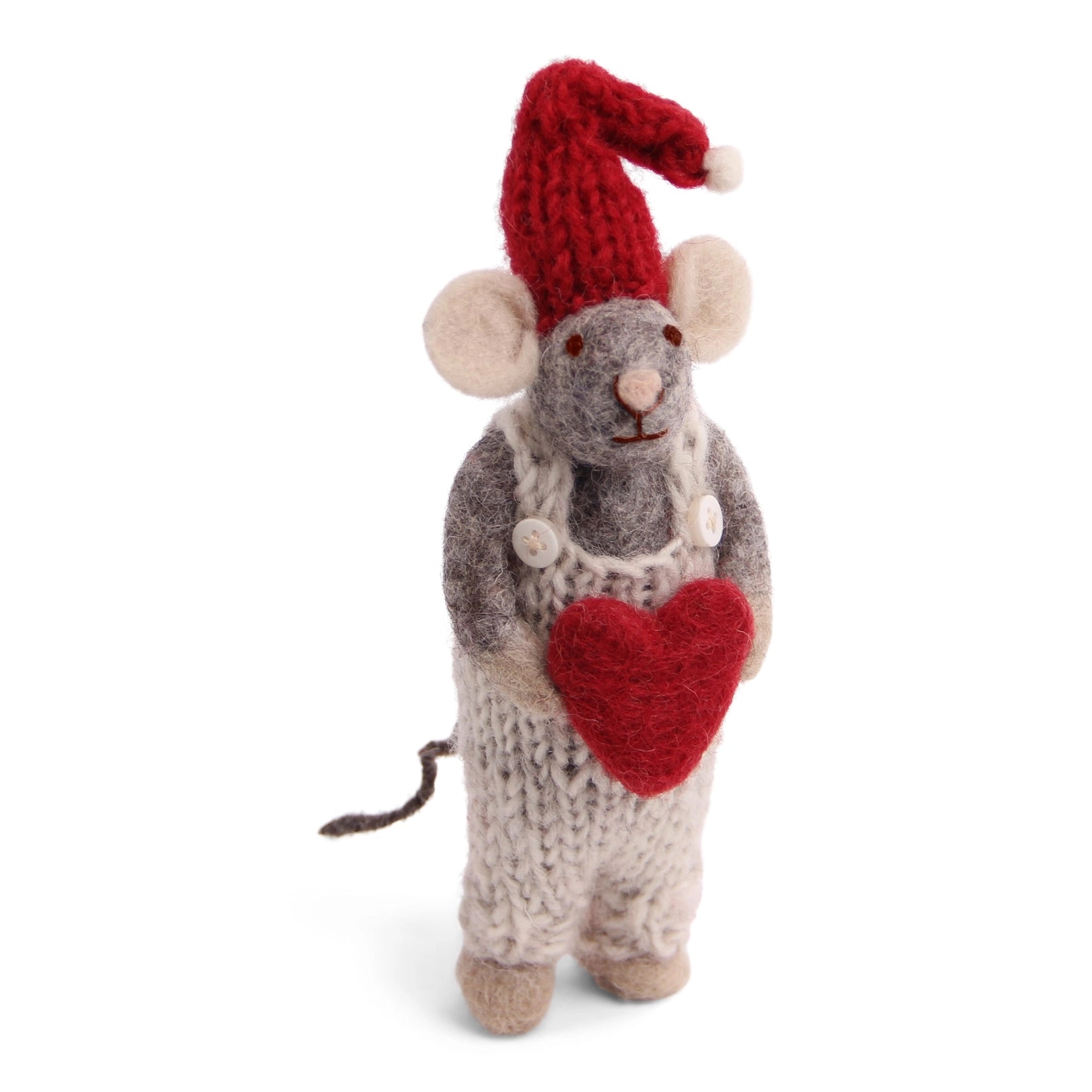 SMALL WOOL MOUSE HEART