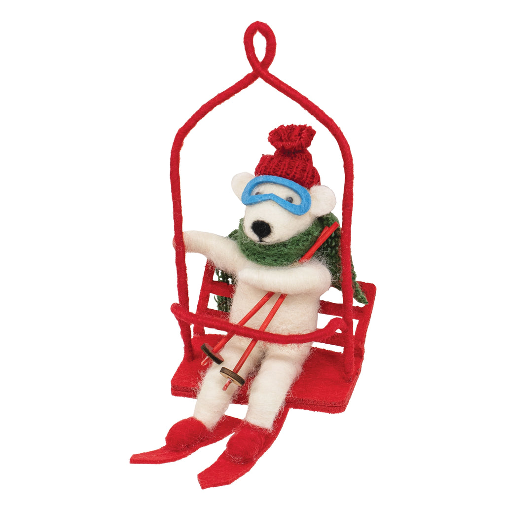 SKI LIFE POLAR BEAR ORNAMENT