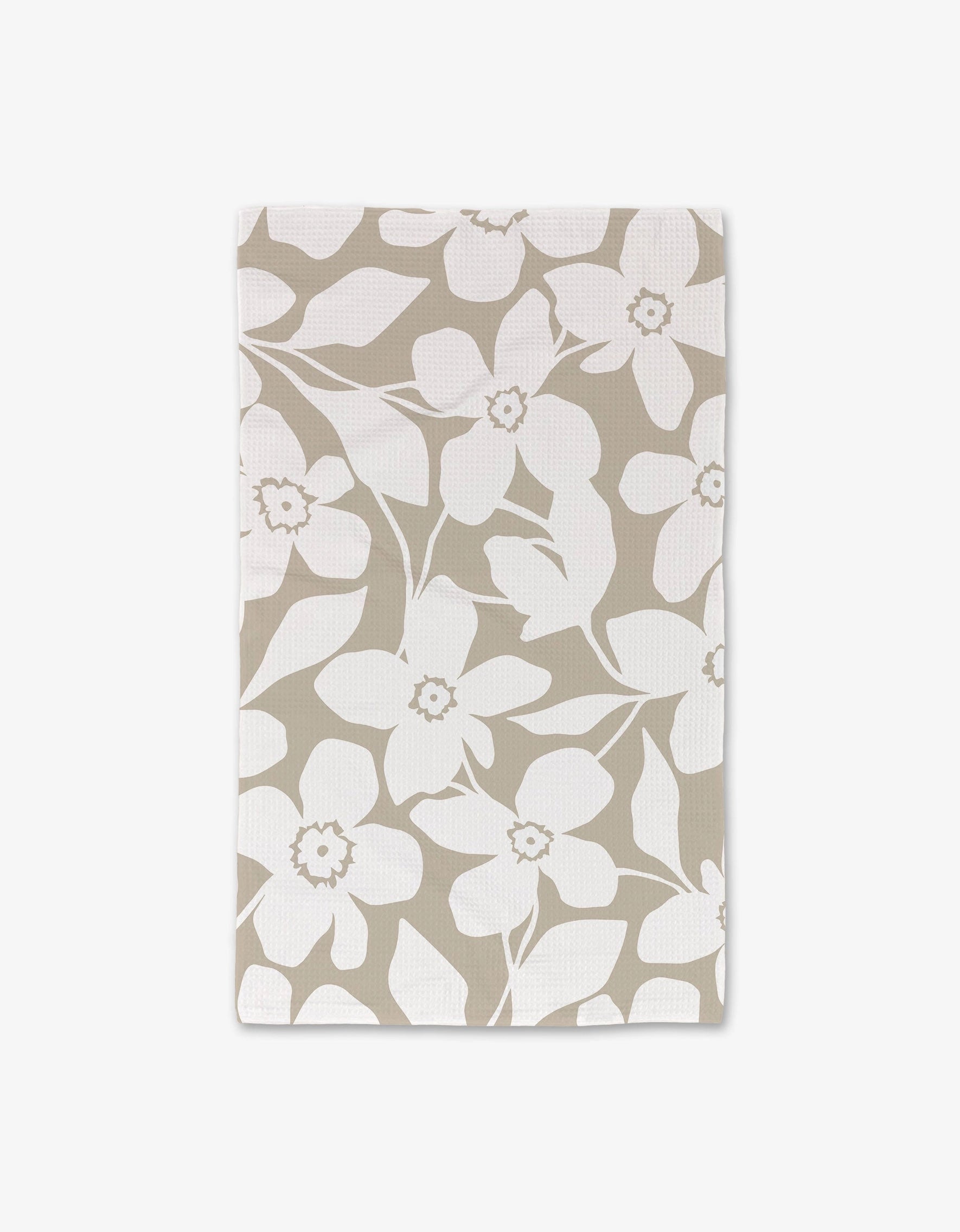 GEOMETRY LUXE HAND TOWEL -  BIG TAN FLOWERS