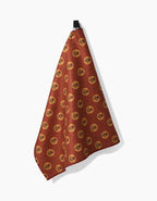 GEOMETRY TEA TOWEL - FLORAL ORANGE