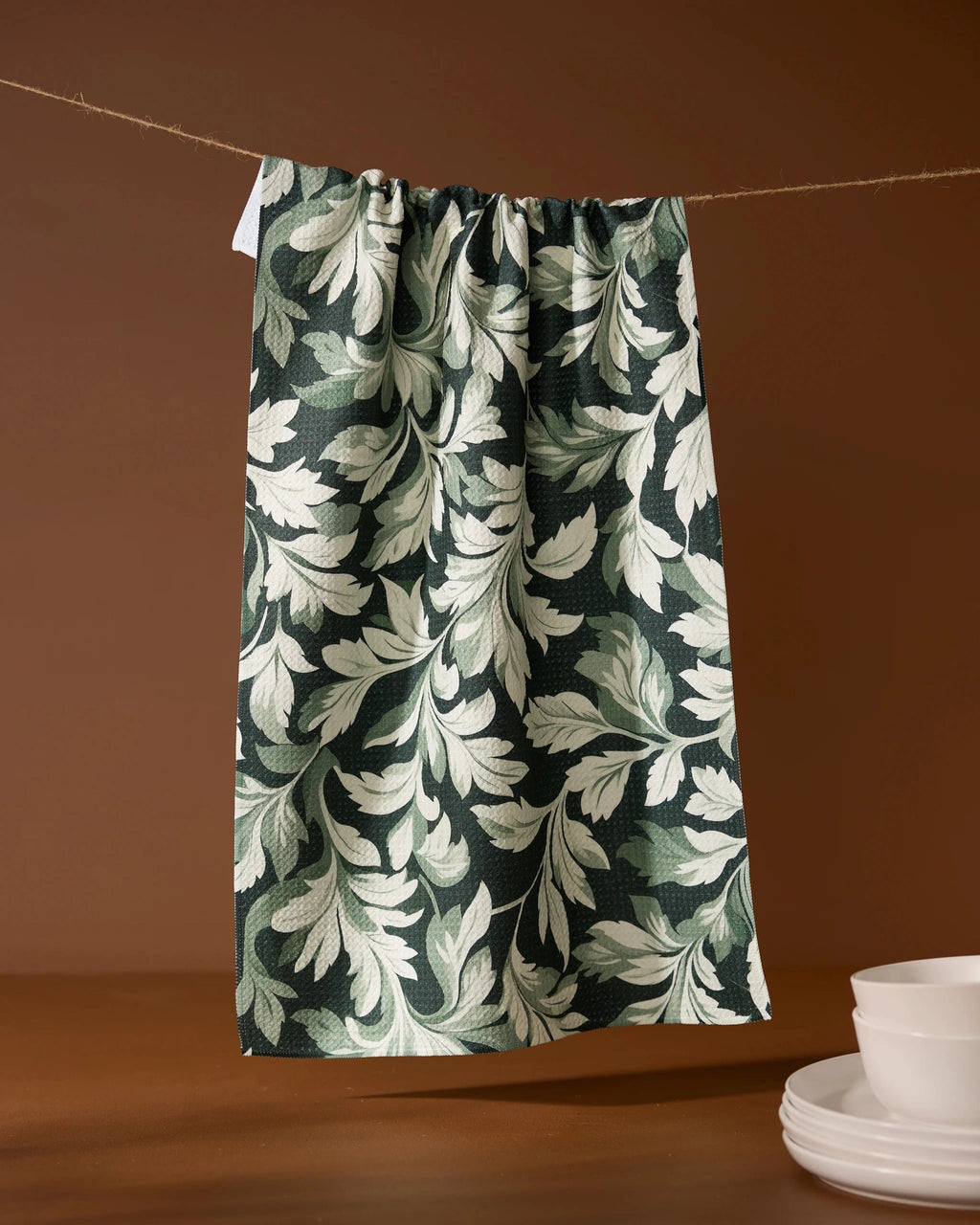 GEOMETRY TEA TOWEL - CLASSIC FOLIAGE