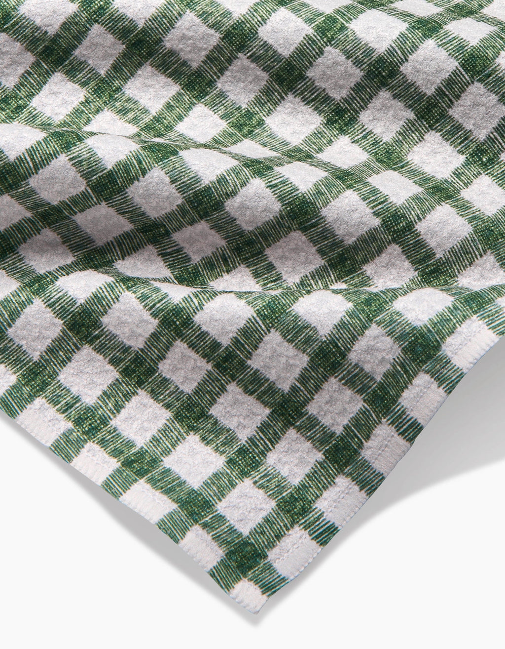 GEOMETRY BAR TOWEL - FIRESIDE PLAID GREEN