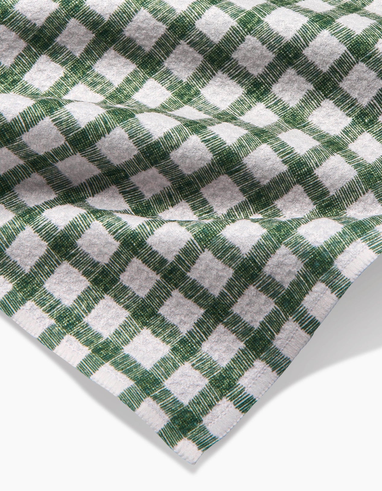 GEOMETRY BAR TOWEL - FIRESIDE PLAID GREEN
