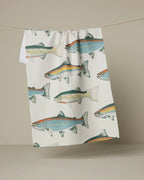 GEOMETRY TEA TOWEL - HOOKED ON FISHING