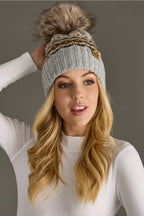 GRAY FAIRISLE POM HAT