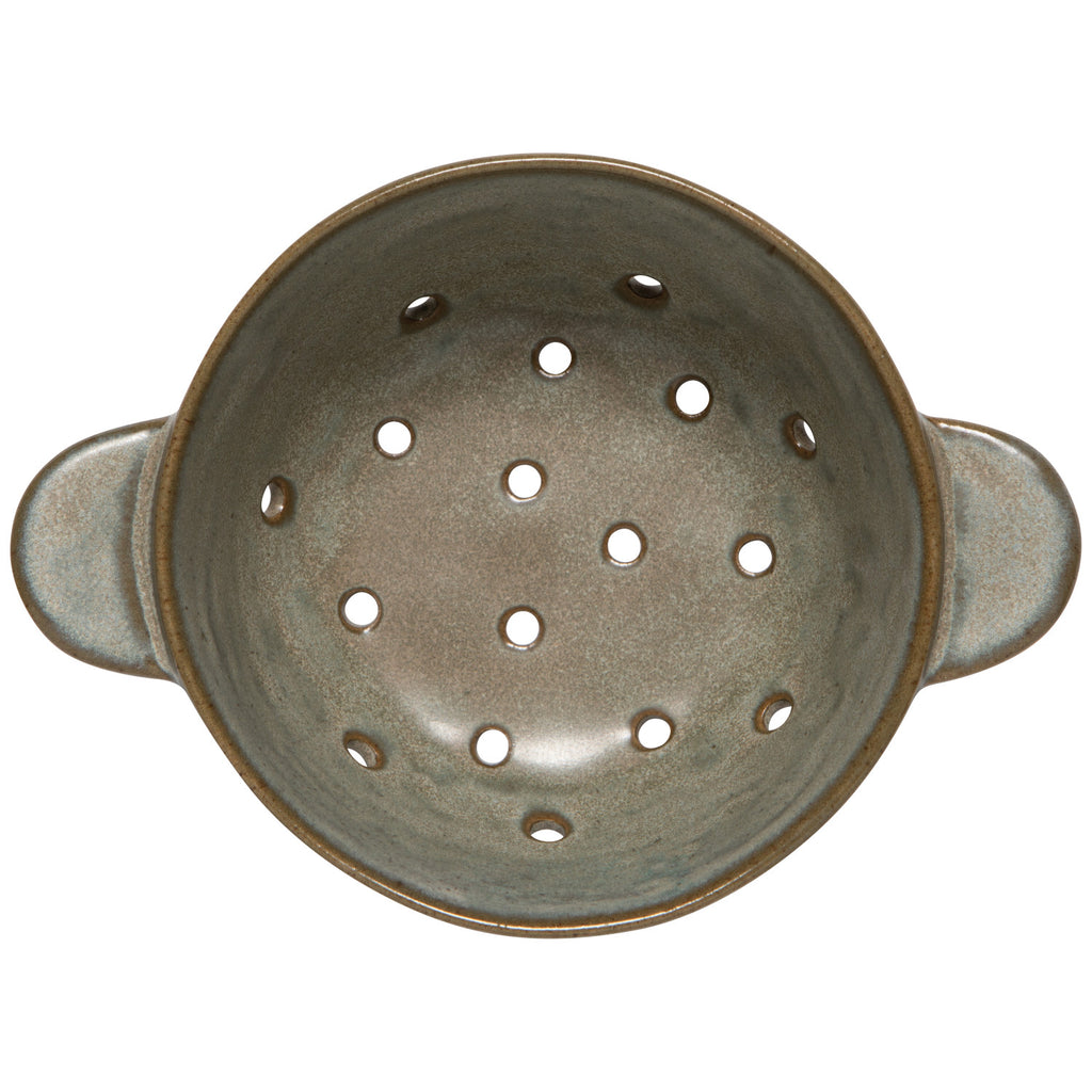 GRAY STONEWARE FRUIT BOWL
