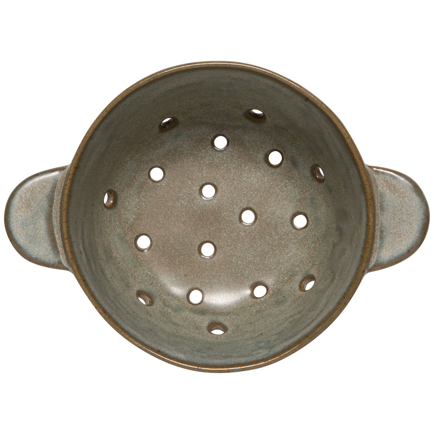 GRAY STONEWARE FRUIT BOWL