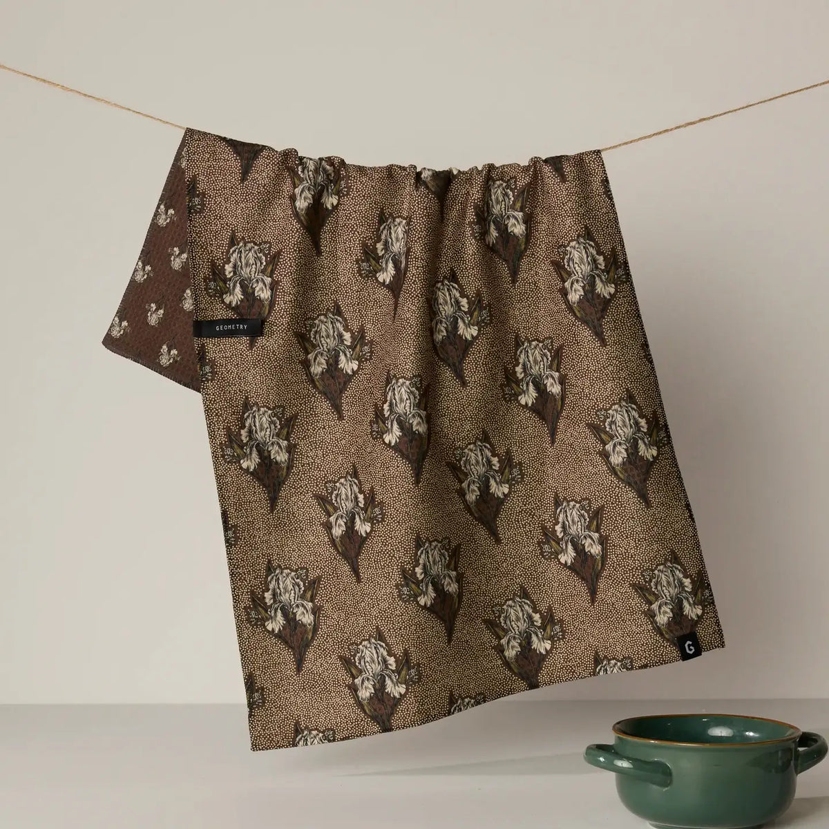 GEOMETRY LUXE KITCHEN TOWEL - SEPIA