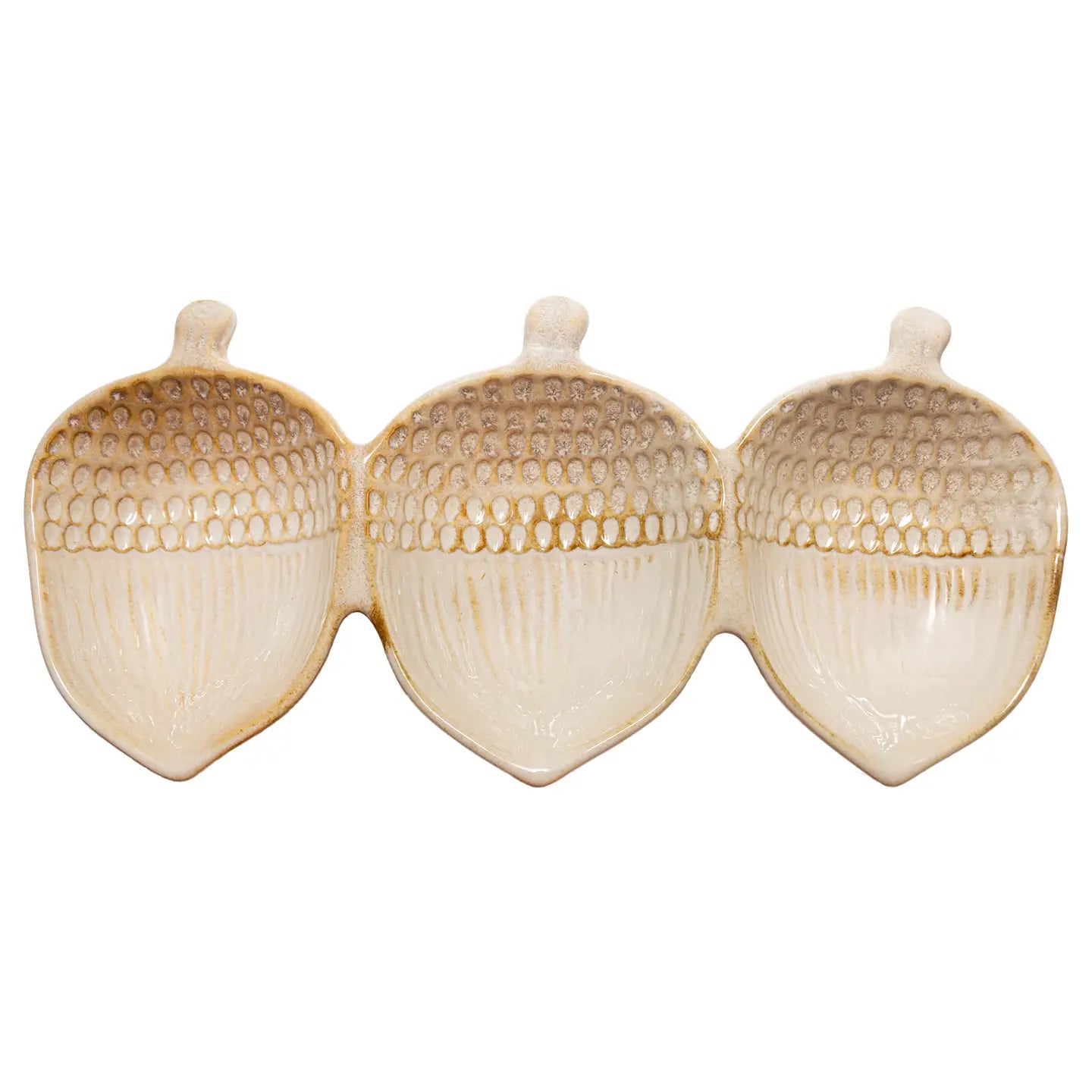 ACORN CERAMIC 3 SECTION DISH