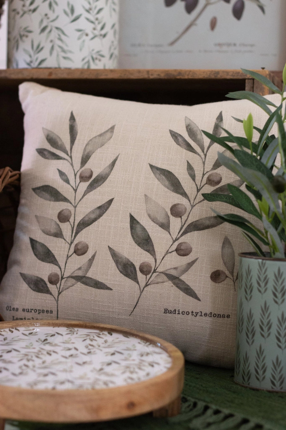 OLIVE BRANCHES DECORATIVE PILLOW