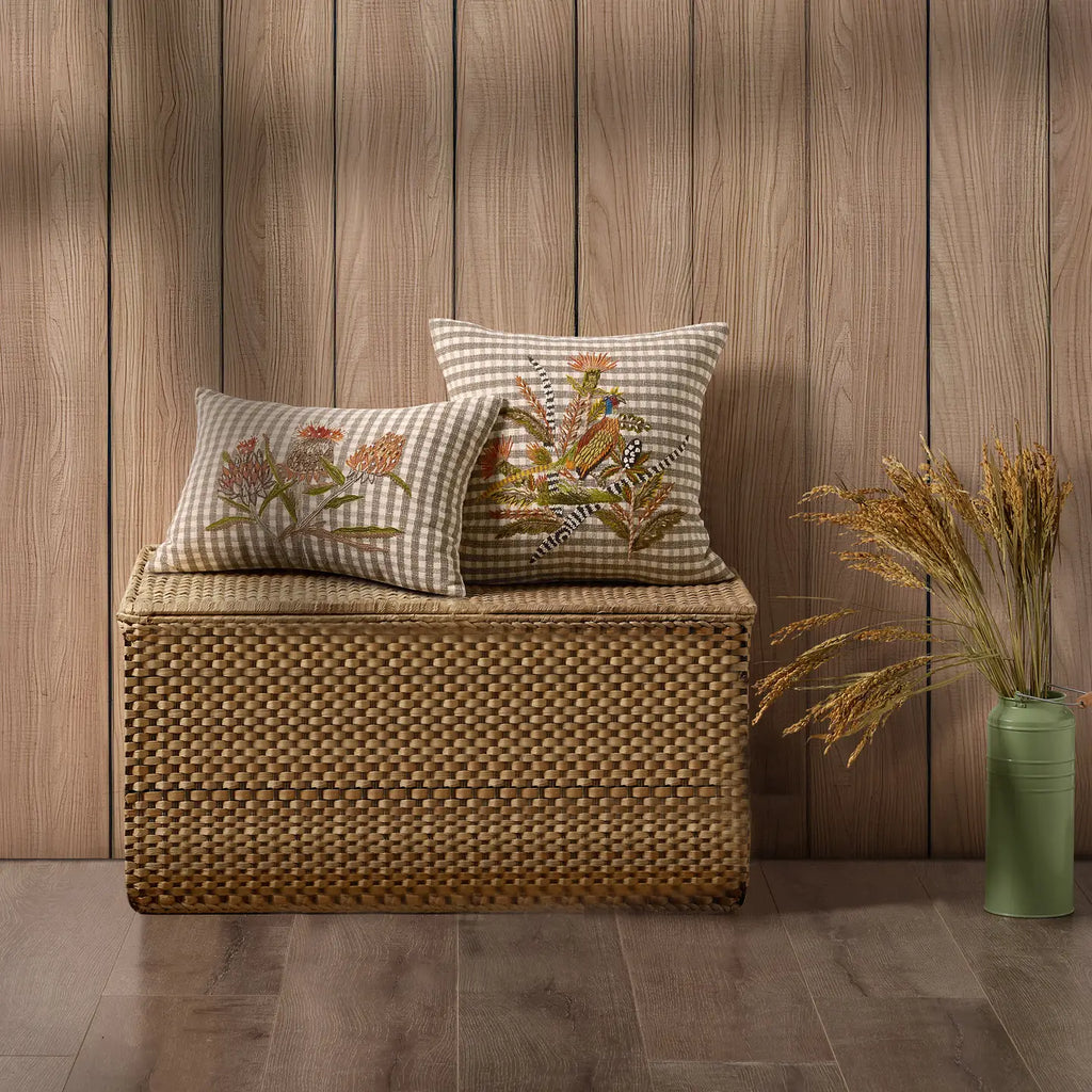 HARVEST FLOWER EMBROIDERED PILLOW