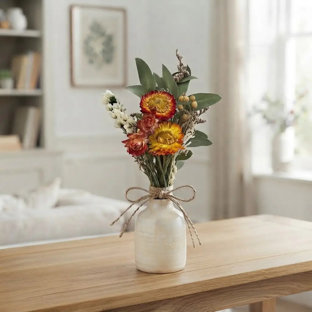 GOLDEN STRAWFLOWER & GRAINS BOUQUET
