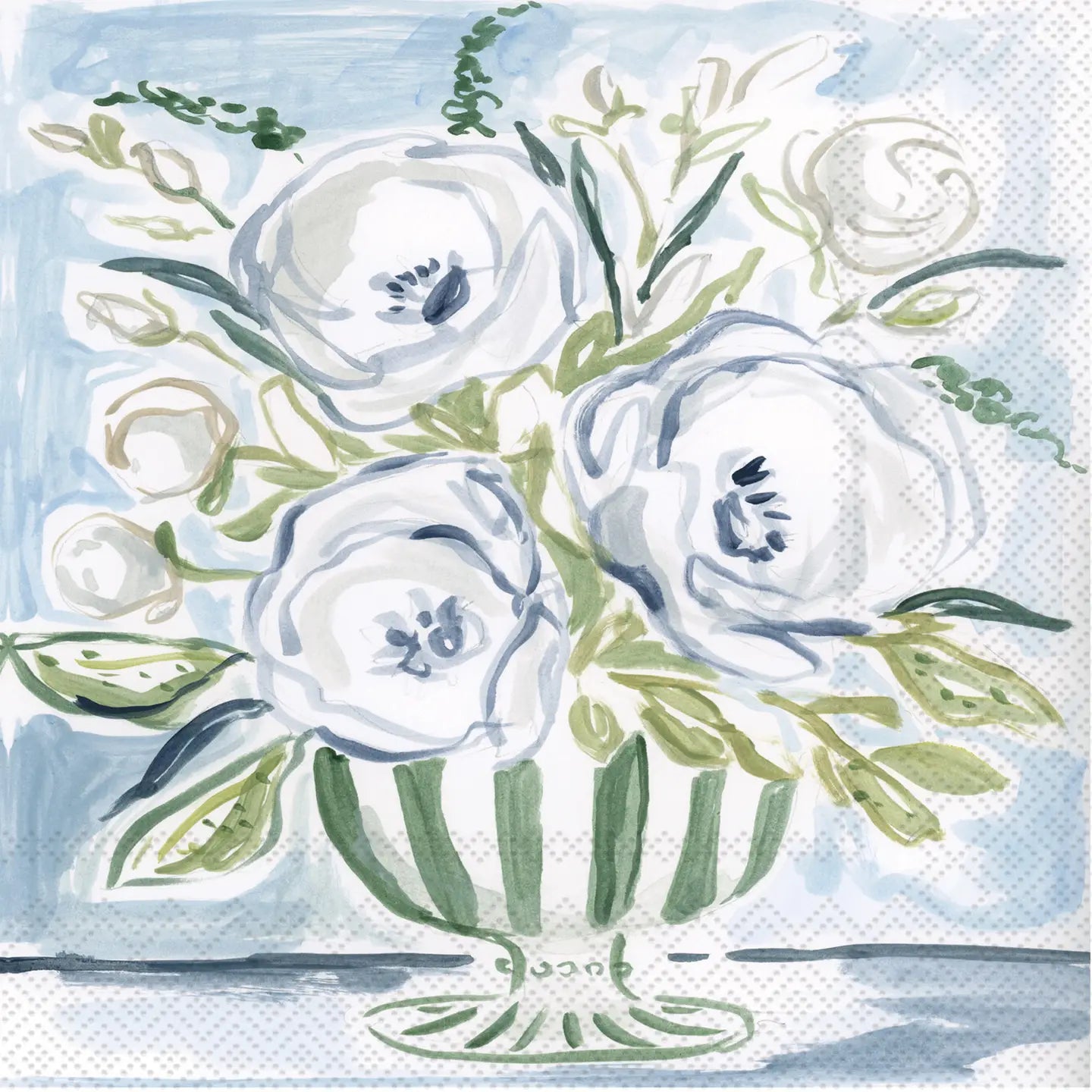 FLORAL VASE PAPER COCKTAIL NAPKINS