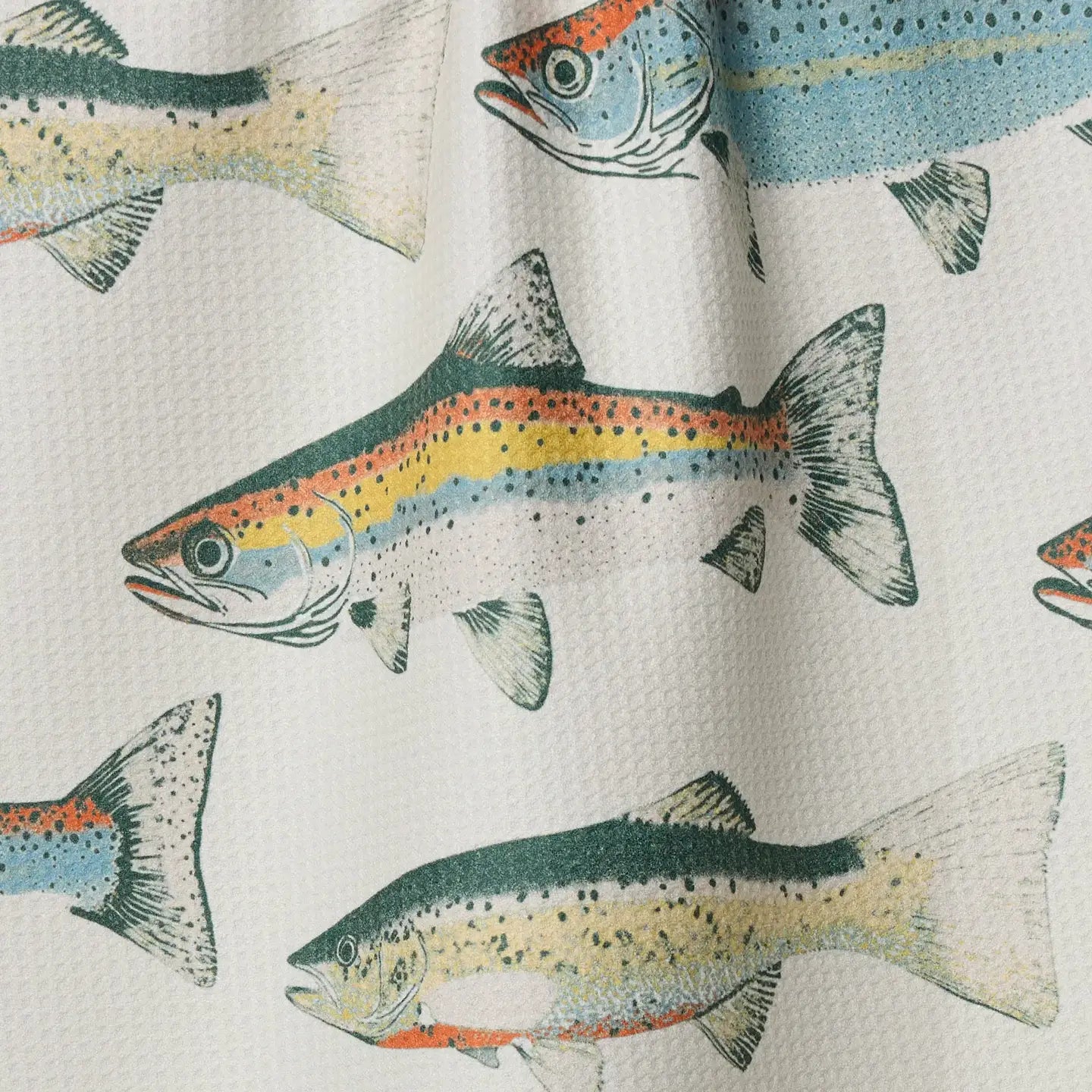 GEOMETRY TEA TOWEL - HOOKED ON FISHING