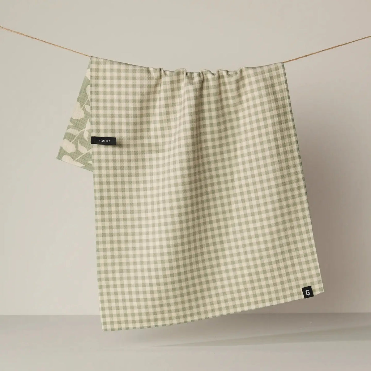 GEOMETRY LUXE KITCHEN TOWEL - SAGE BLOSSOM