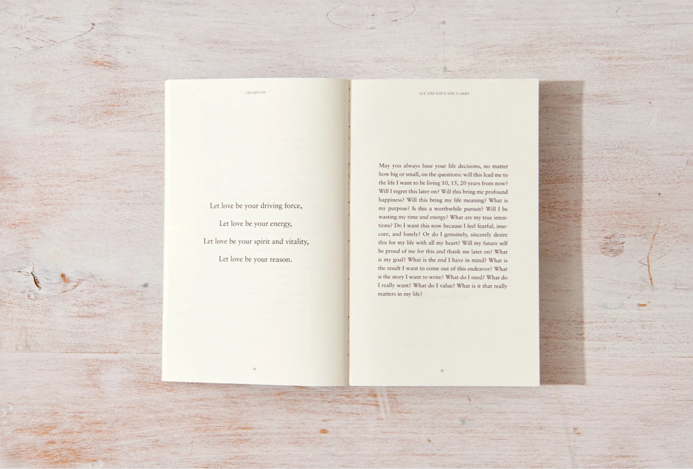 ALL THE LOVE YOU CARRY BOOK