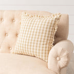 TAN GINGHAM DECORATIVE PILLOW