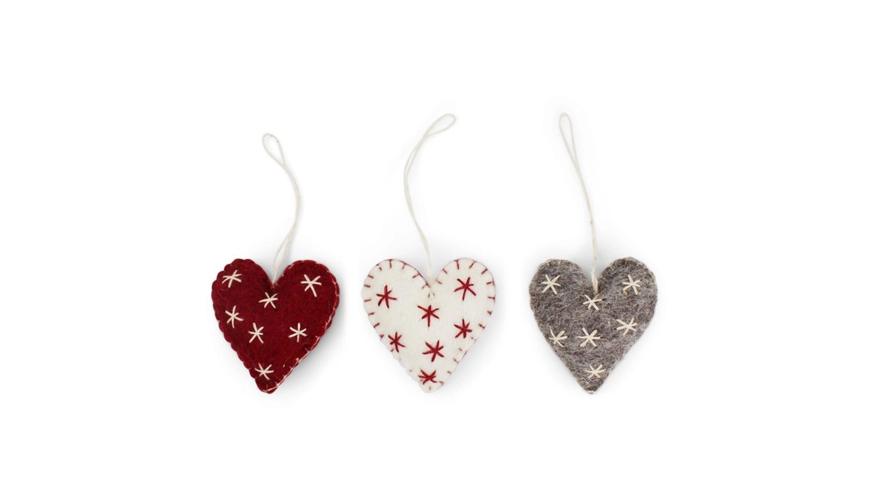 HEART ORNAMENTS - SET OF 3