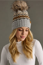GRAY FAIRISLE POM HAT