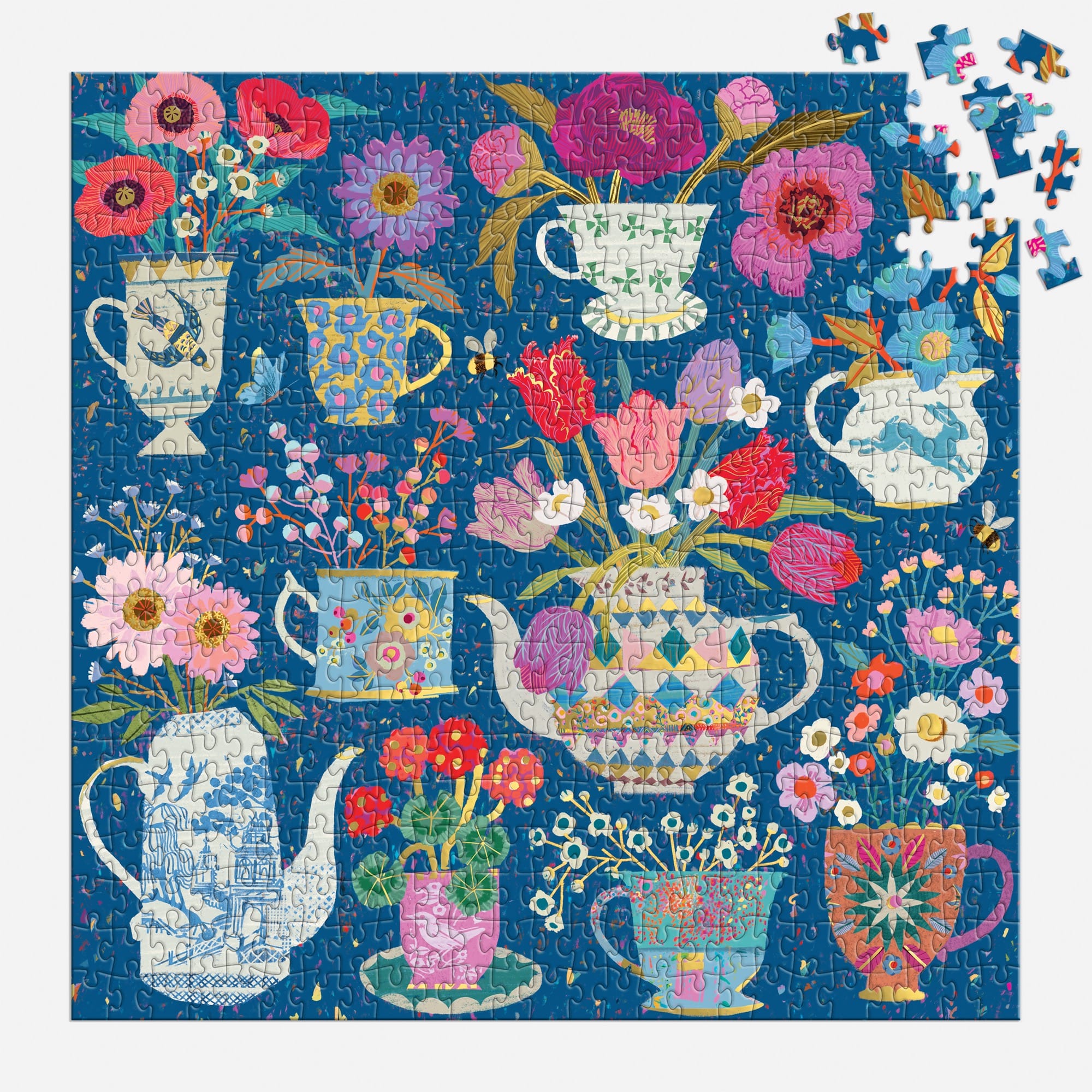 VICTORIA BALL POTTED TEACUPS 500 PC. FOIL PUZZLE