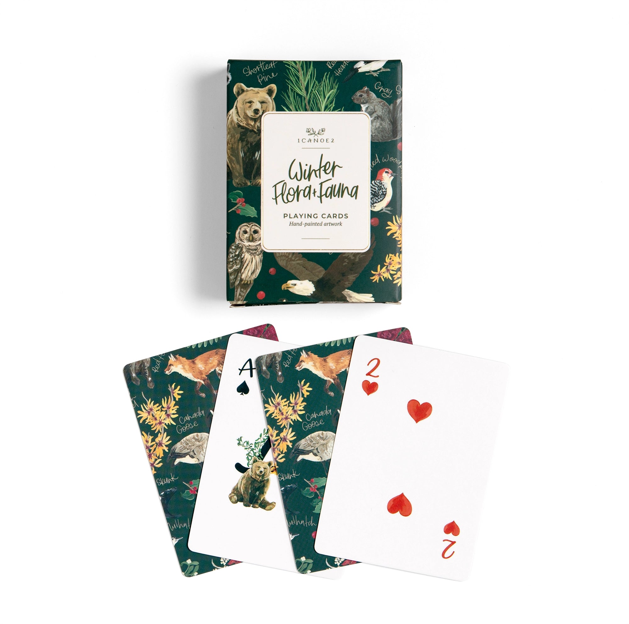 WINTER FLORA + FAUNA PLAYING CARDS