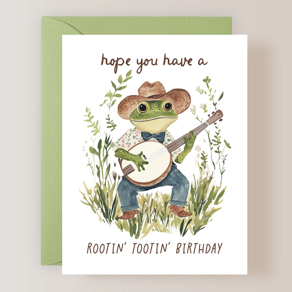 COWBOY FROG BIRTHDAY CARD