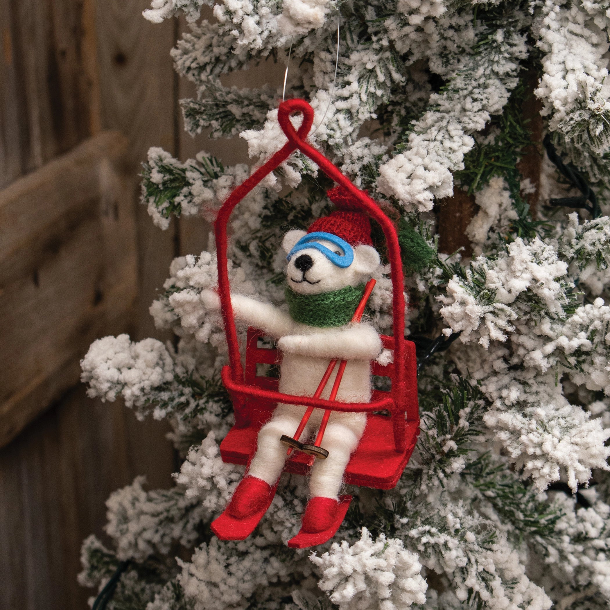 SKI LIFE POLAR BEAR ORNAMENT