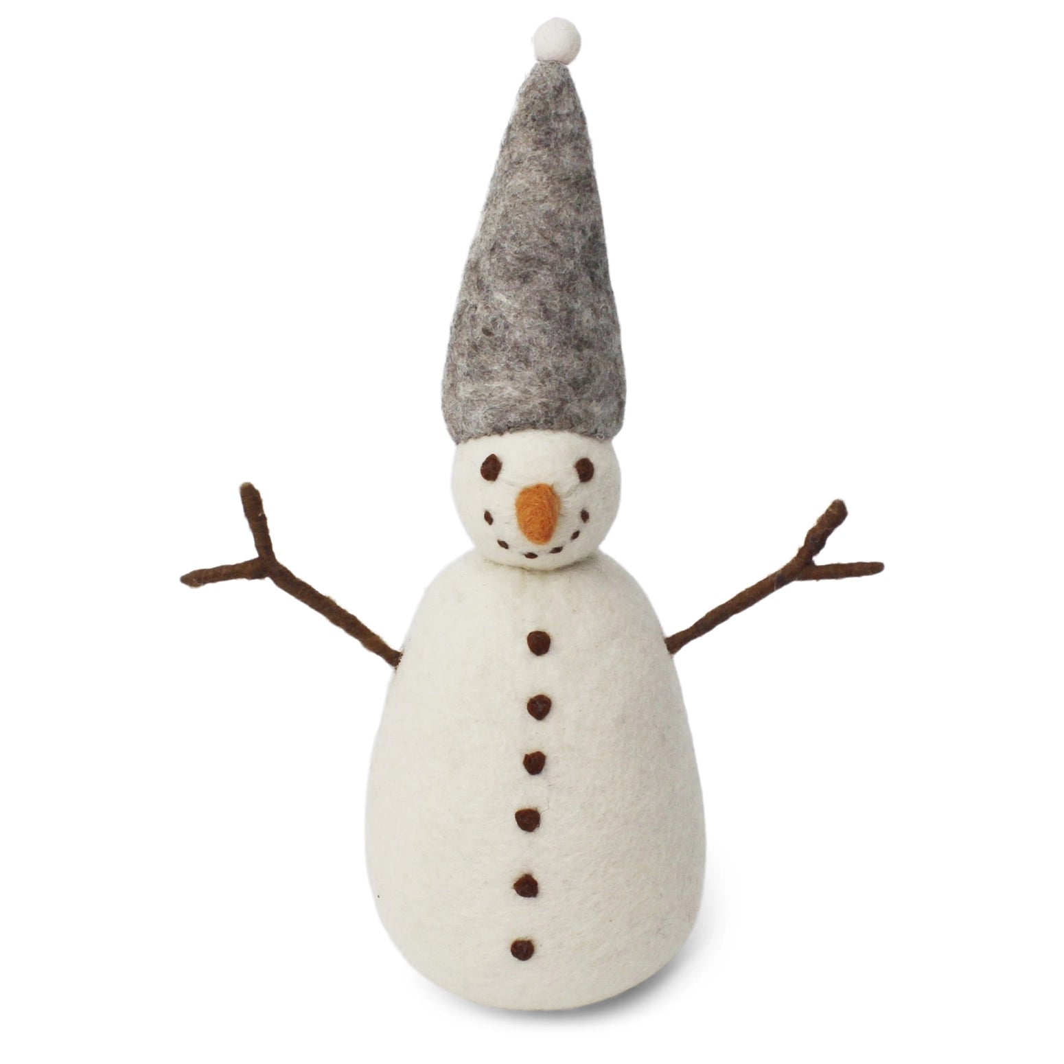 WOOL SNOWMAN WITH GREY HAT