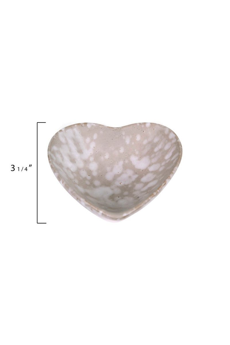 SPECKLED STONEWARE HEART DISH