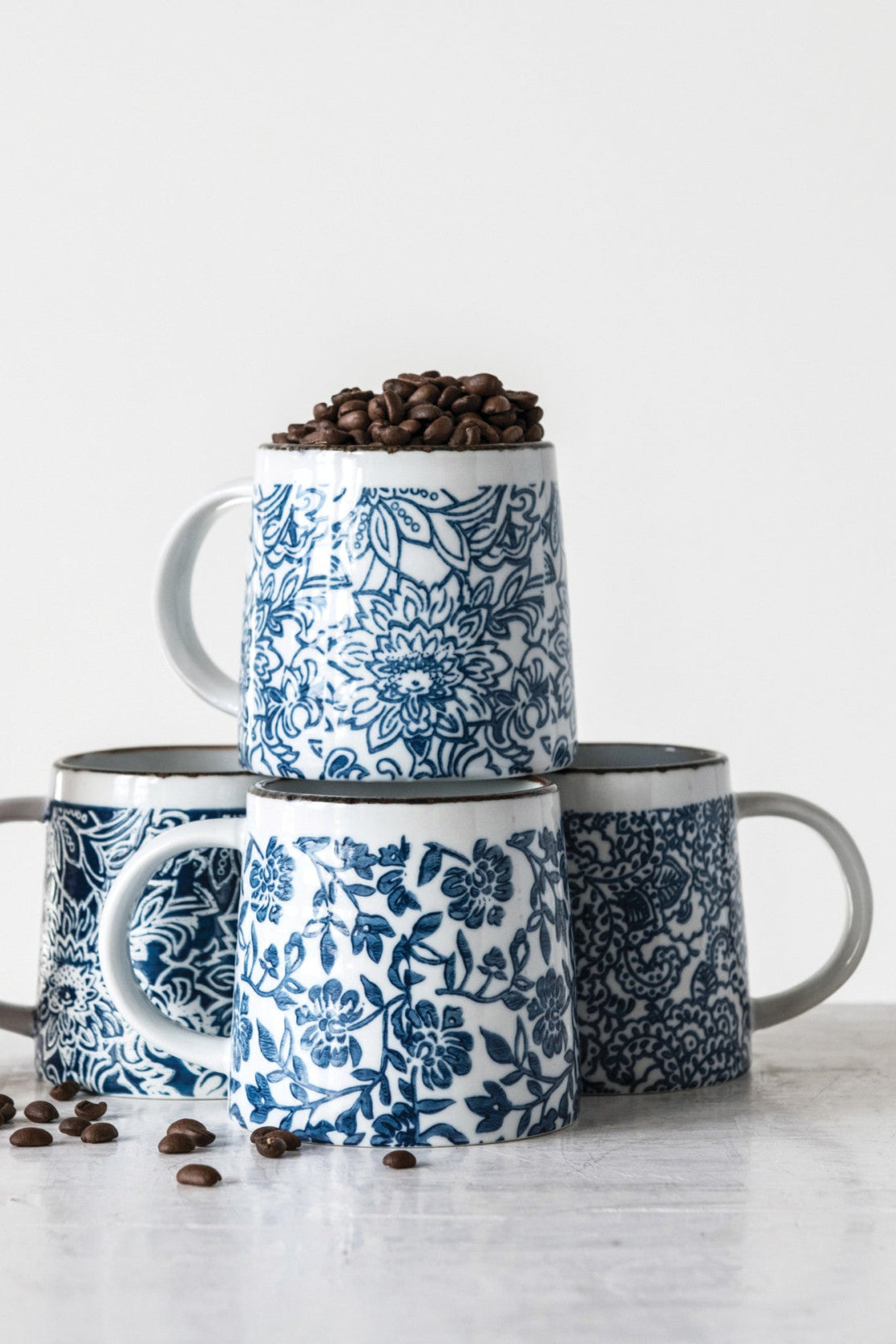 HAND STAMPED COTTAGE MUG