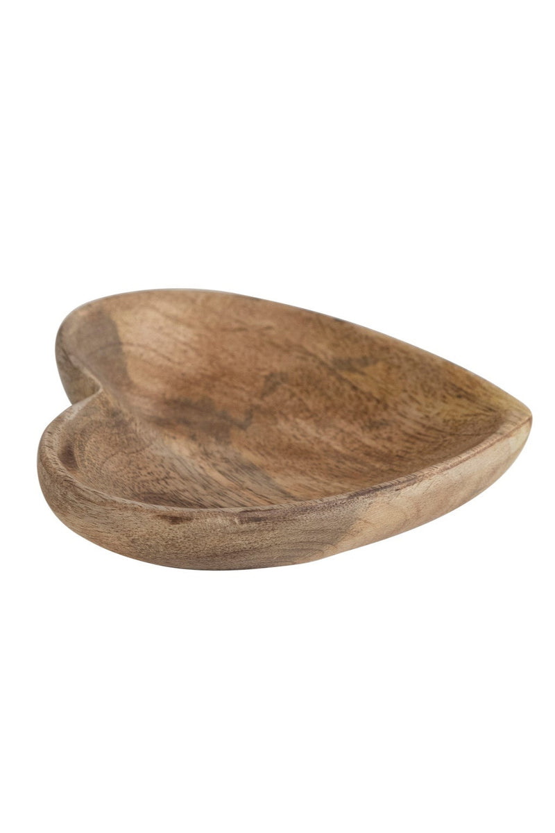 MANGO WOOD HEART SHAPED DISH