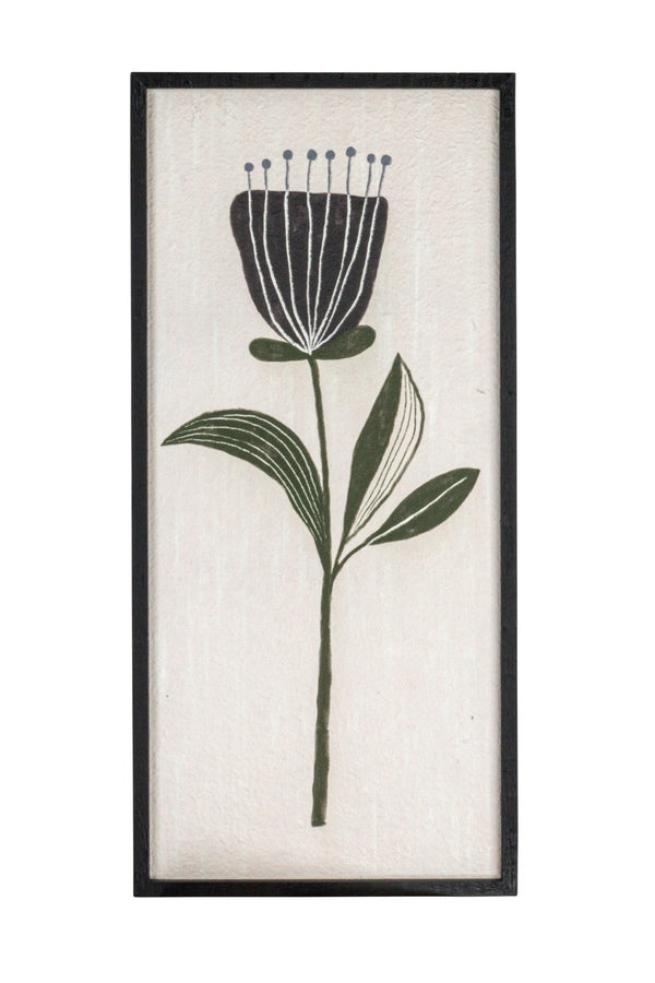 BLACK + WHITE WOOD FRAMED FLOWER