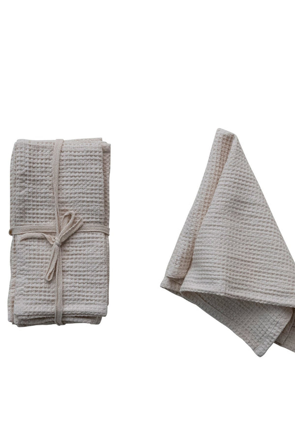 CREAM SQUARE COTTON WAFFLE NAPKINS