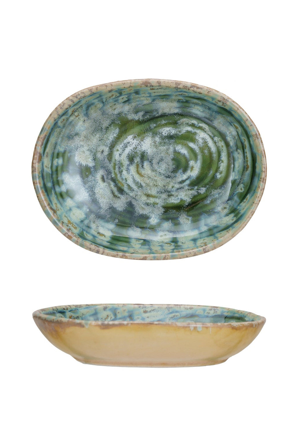 TEAL WASHED STONEWARE DISH